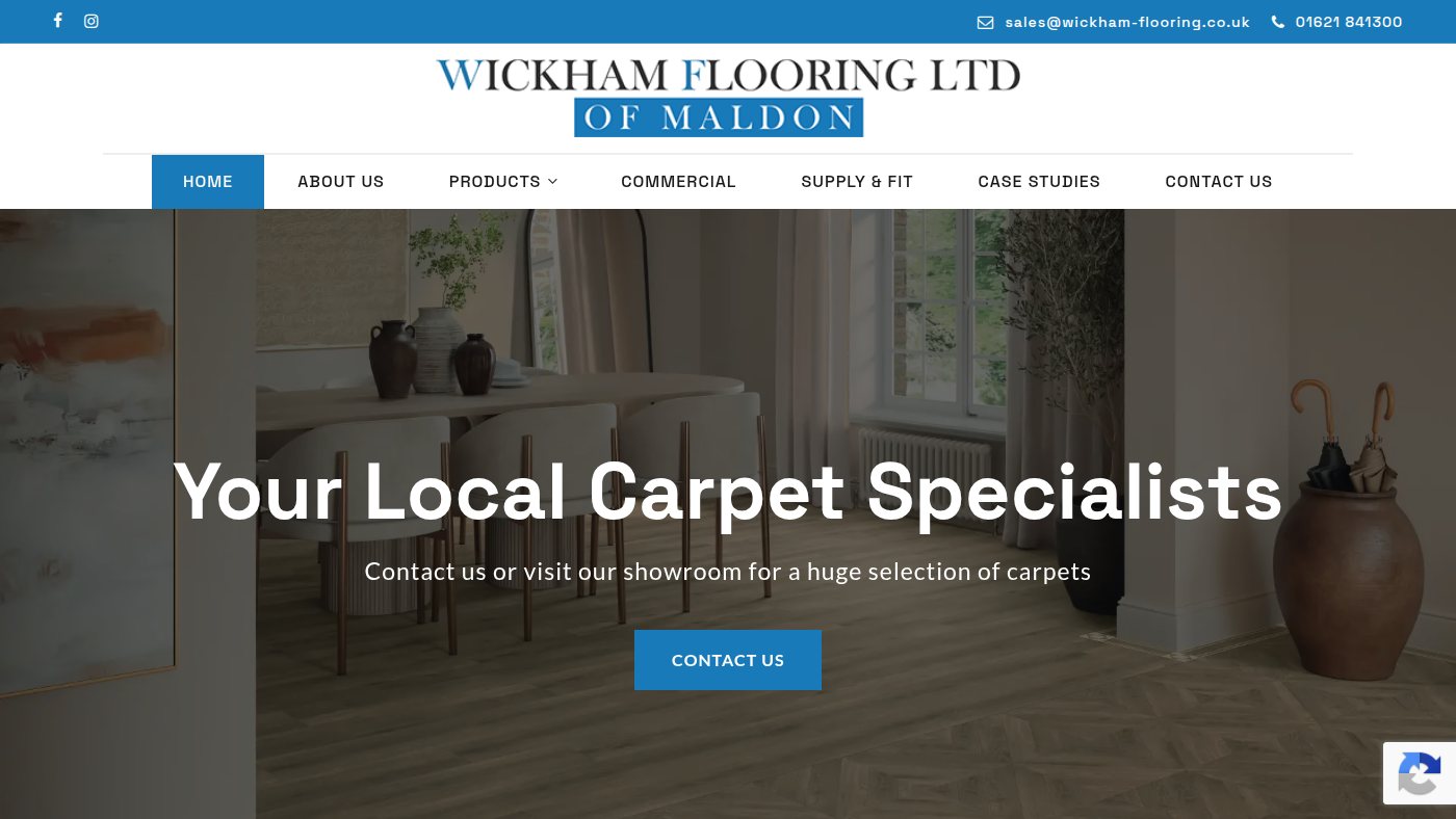 The home page of wickham-flooring.co.uk