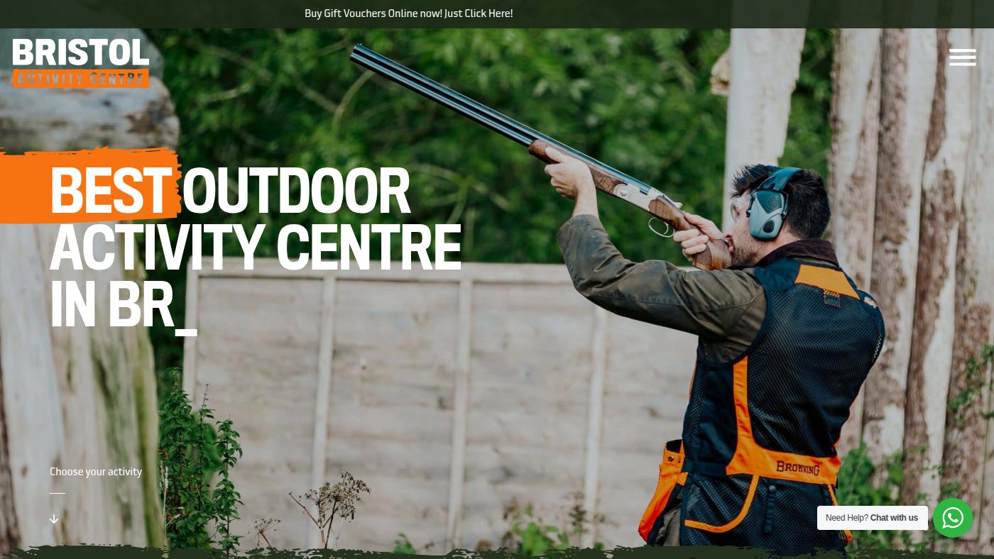 The home page of bristolactivitycentre.co.uk