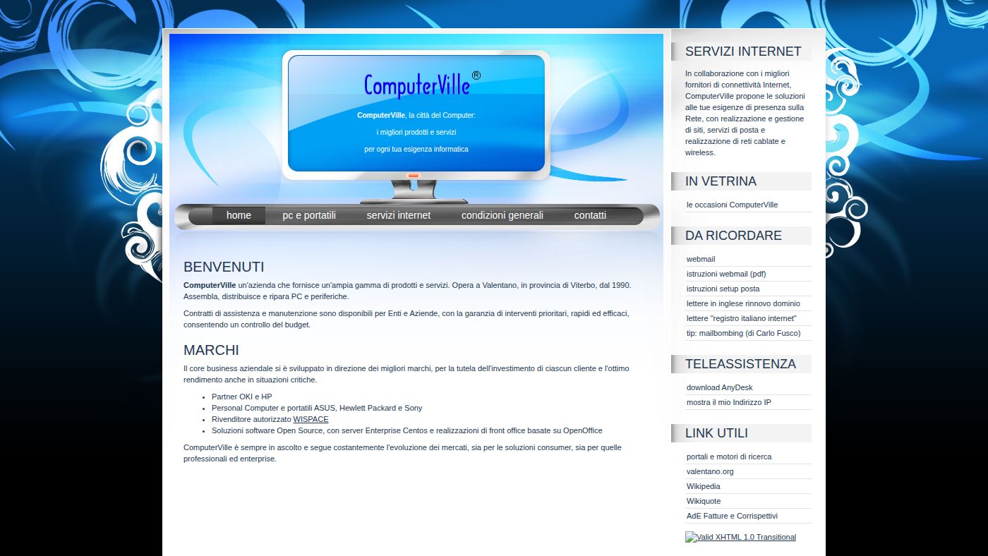 The home page of computerville.it