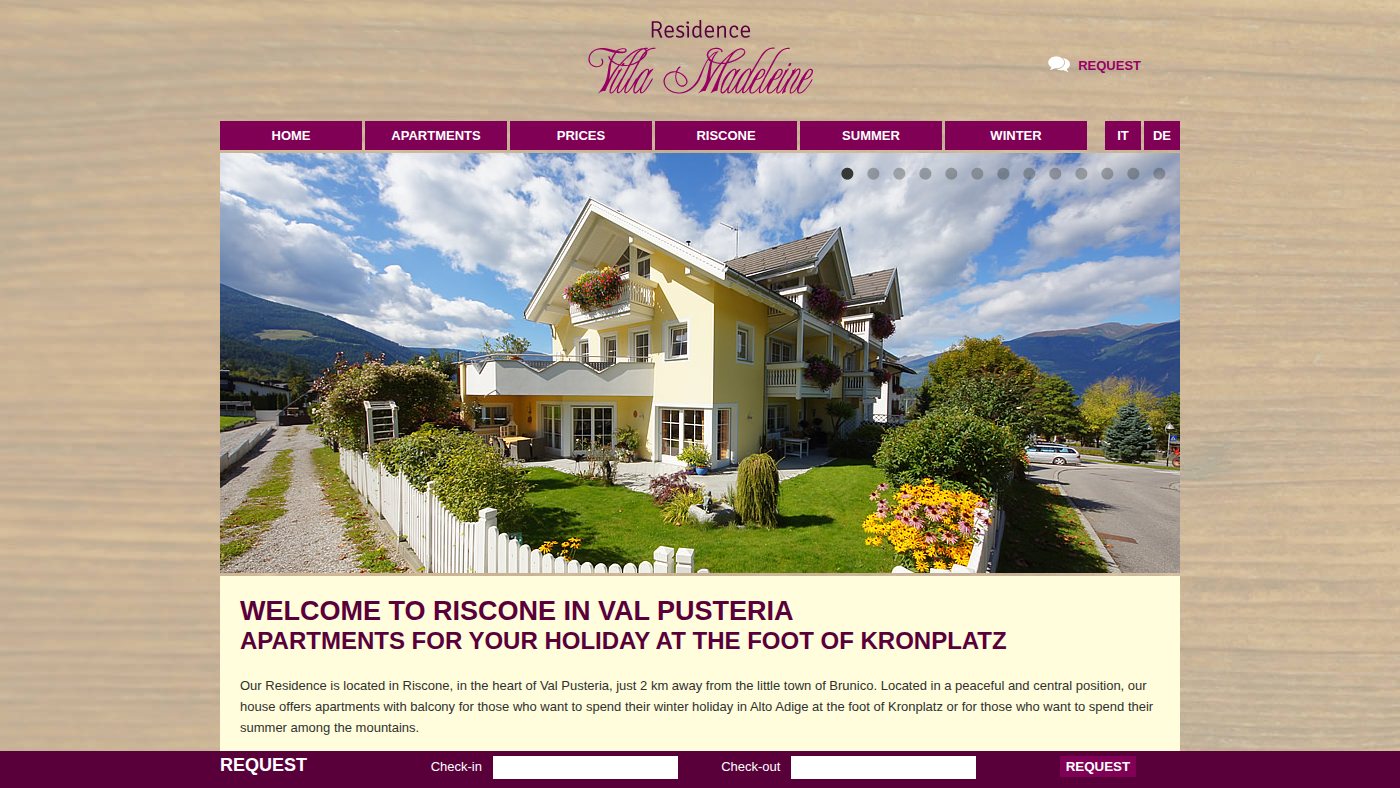 The home page of villamadeleine.info