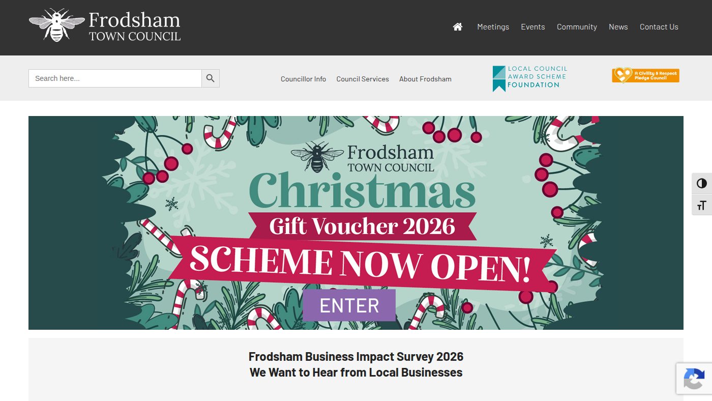 The home page of frodsham.gov.uk