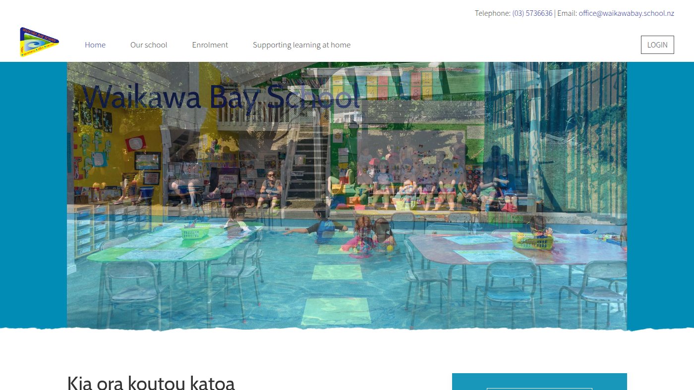 The home page of waikawabay.school.nz
