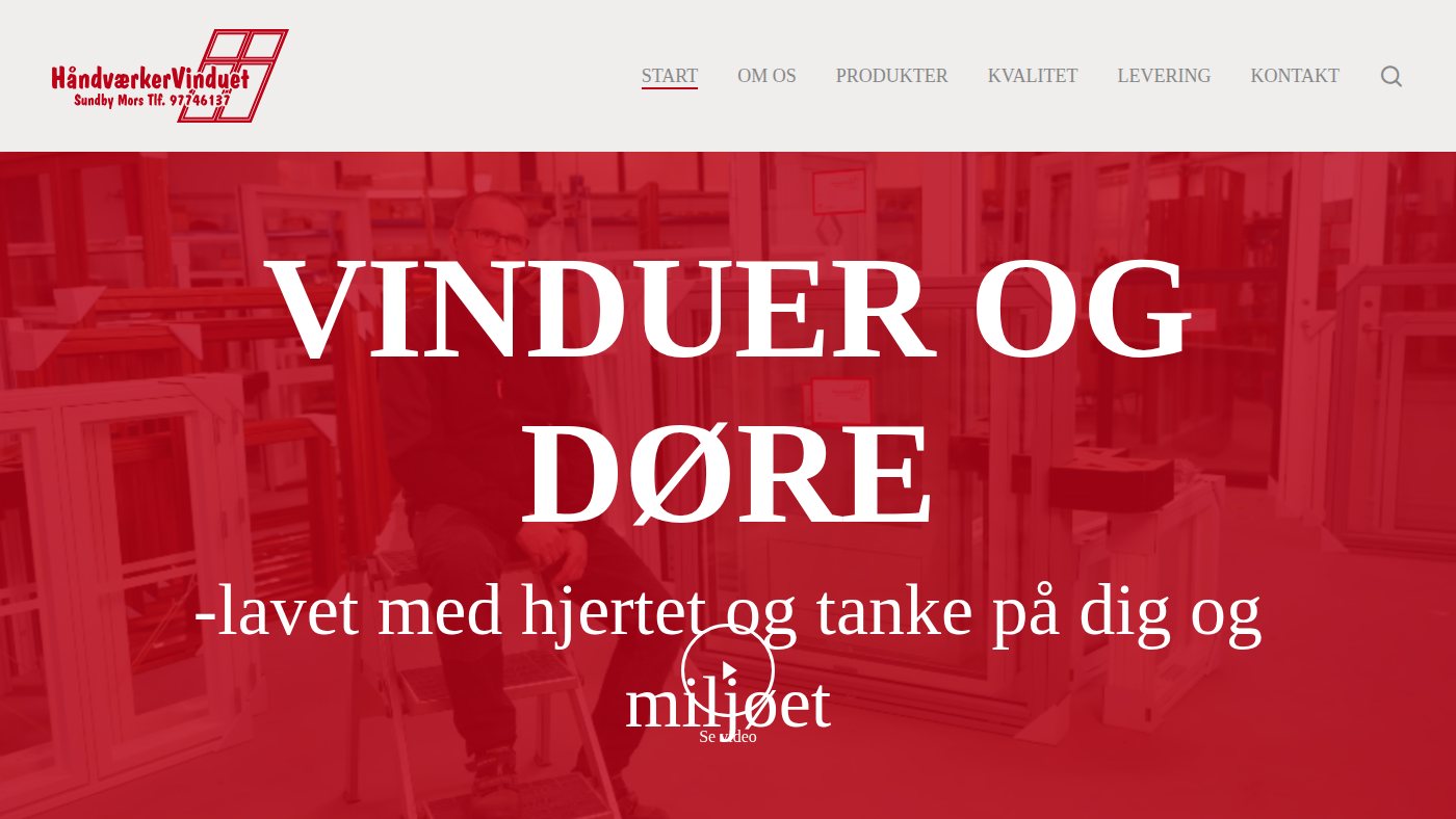 The home page of haandvaerkervinduet.dk
