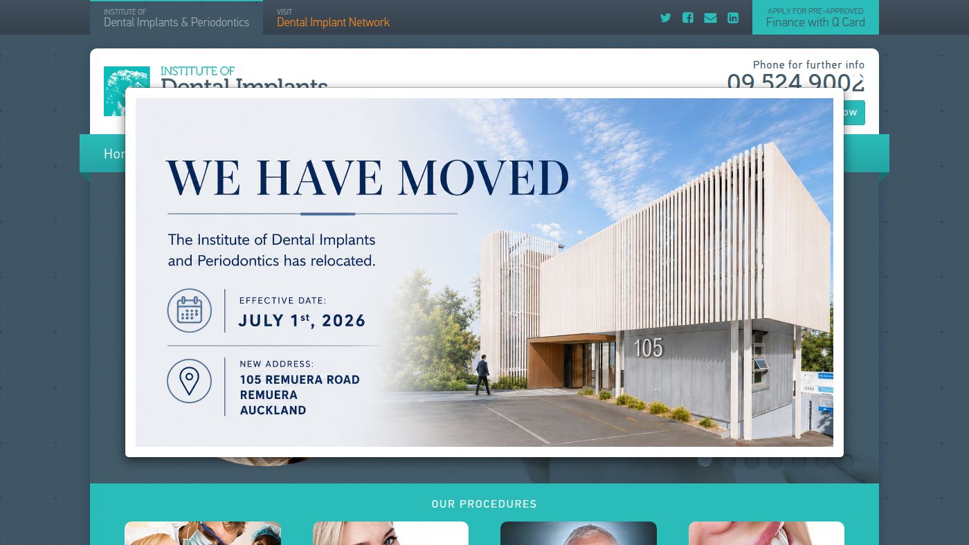 The home page of implantdentist.co.nz
