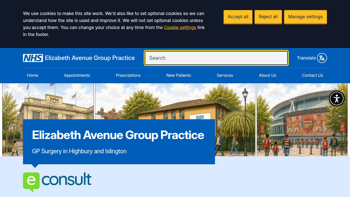 The home page of elizabethavenue.org.uk