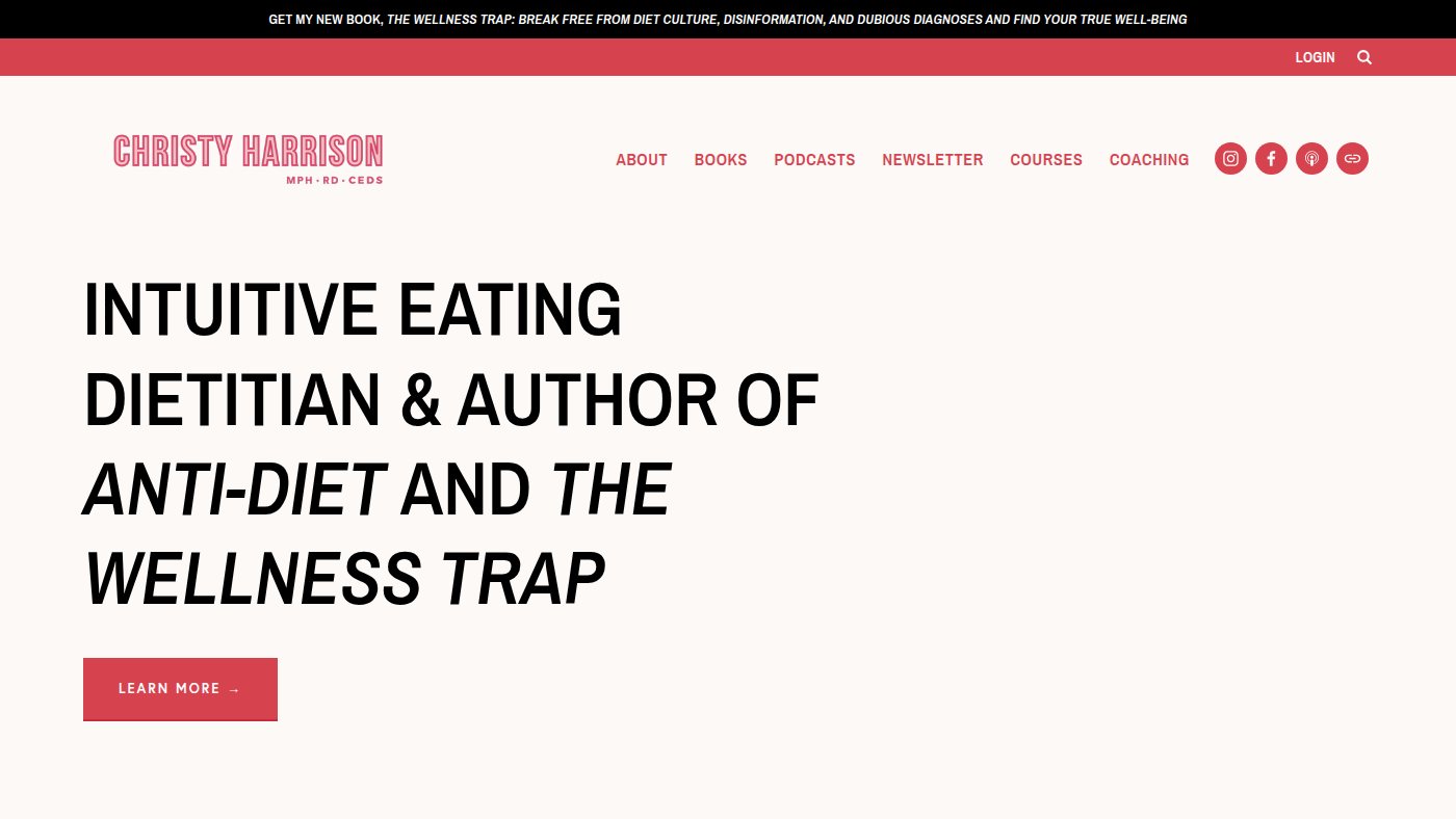 The home page of christyharrison.com
