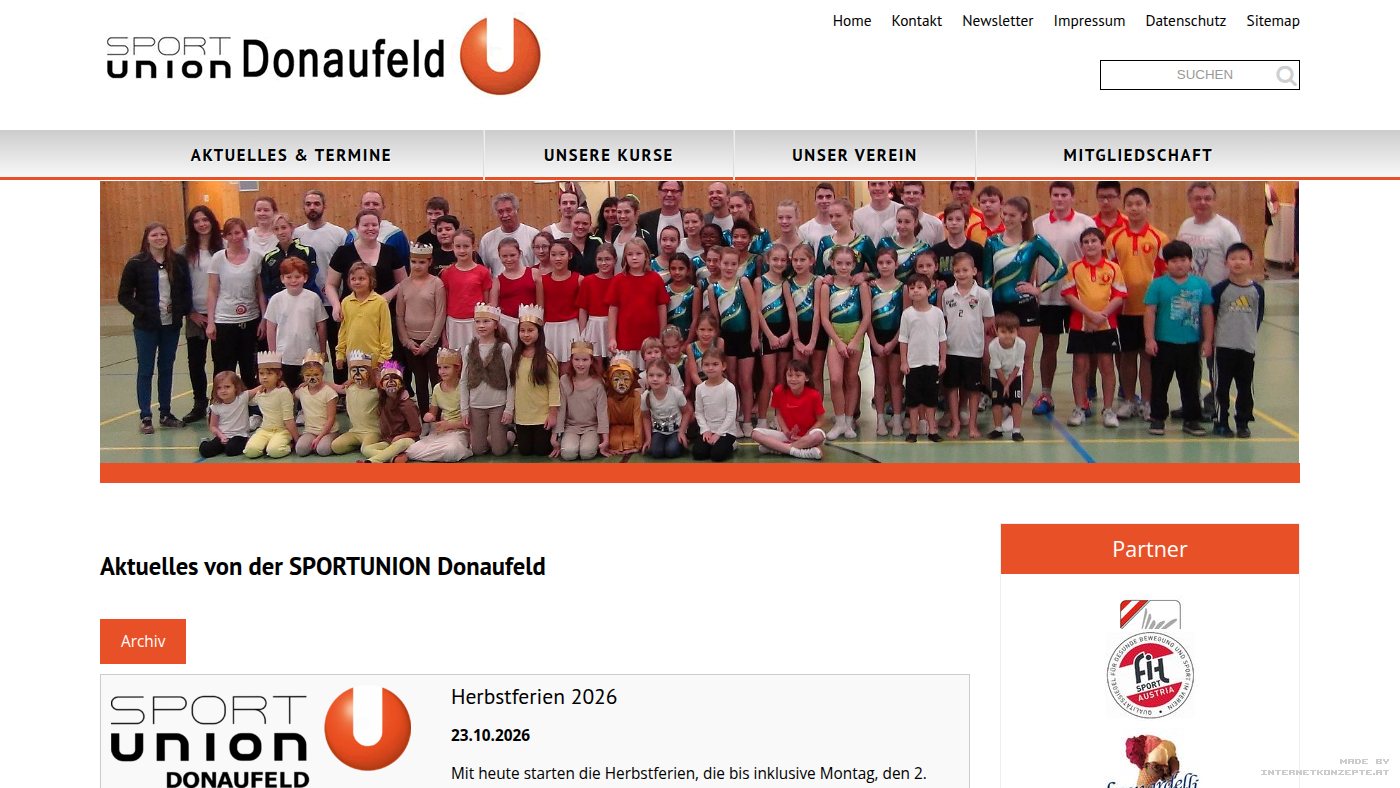 The home page of sportunion-donaufeld.at