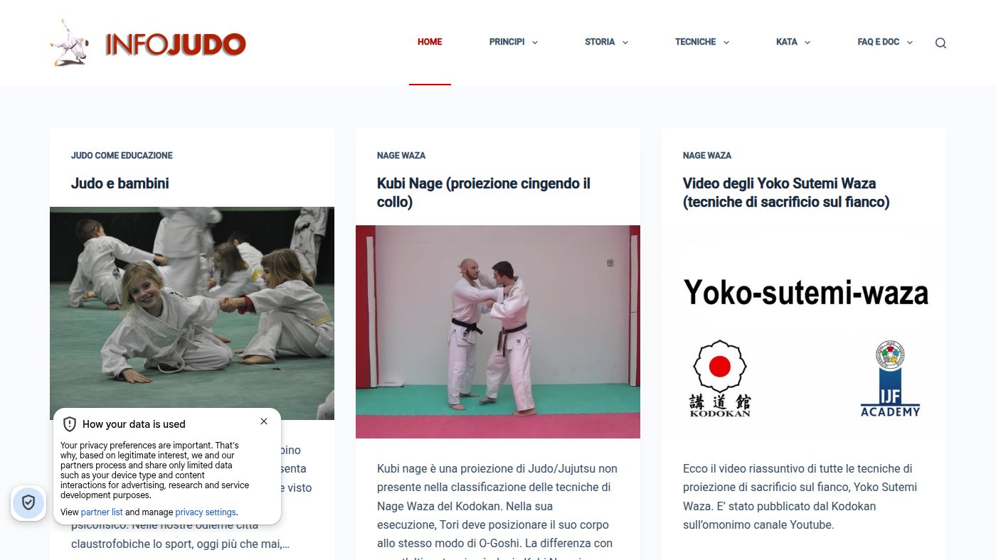 The home page of infojudo.com
