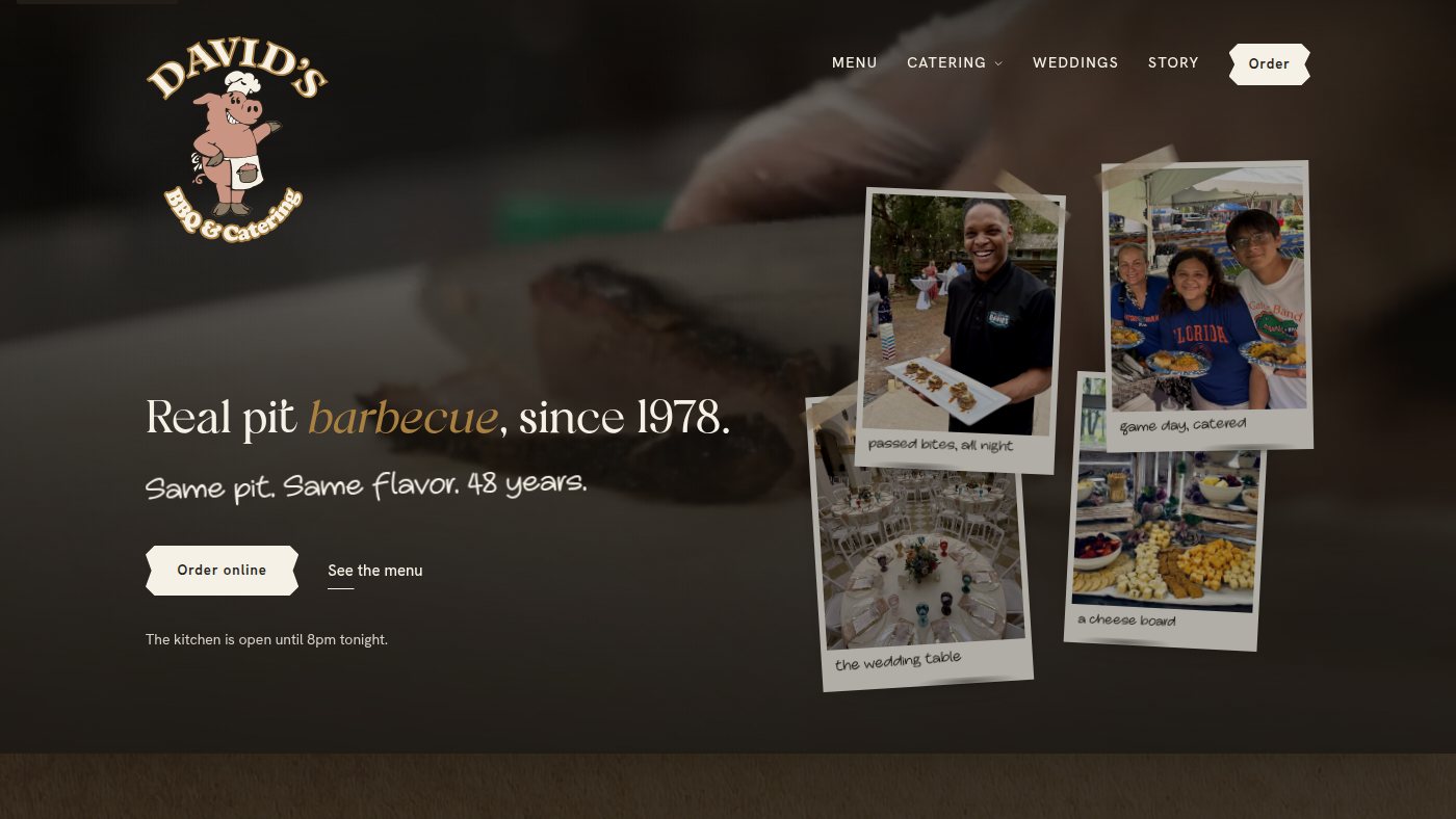 The home page of davidsbbq.com