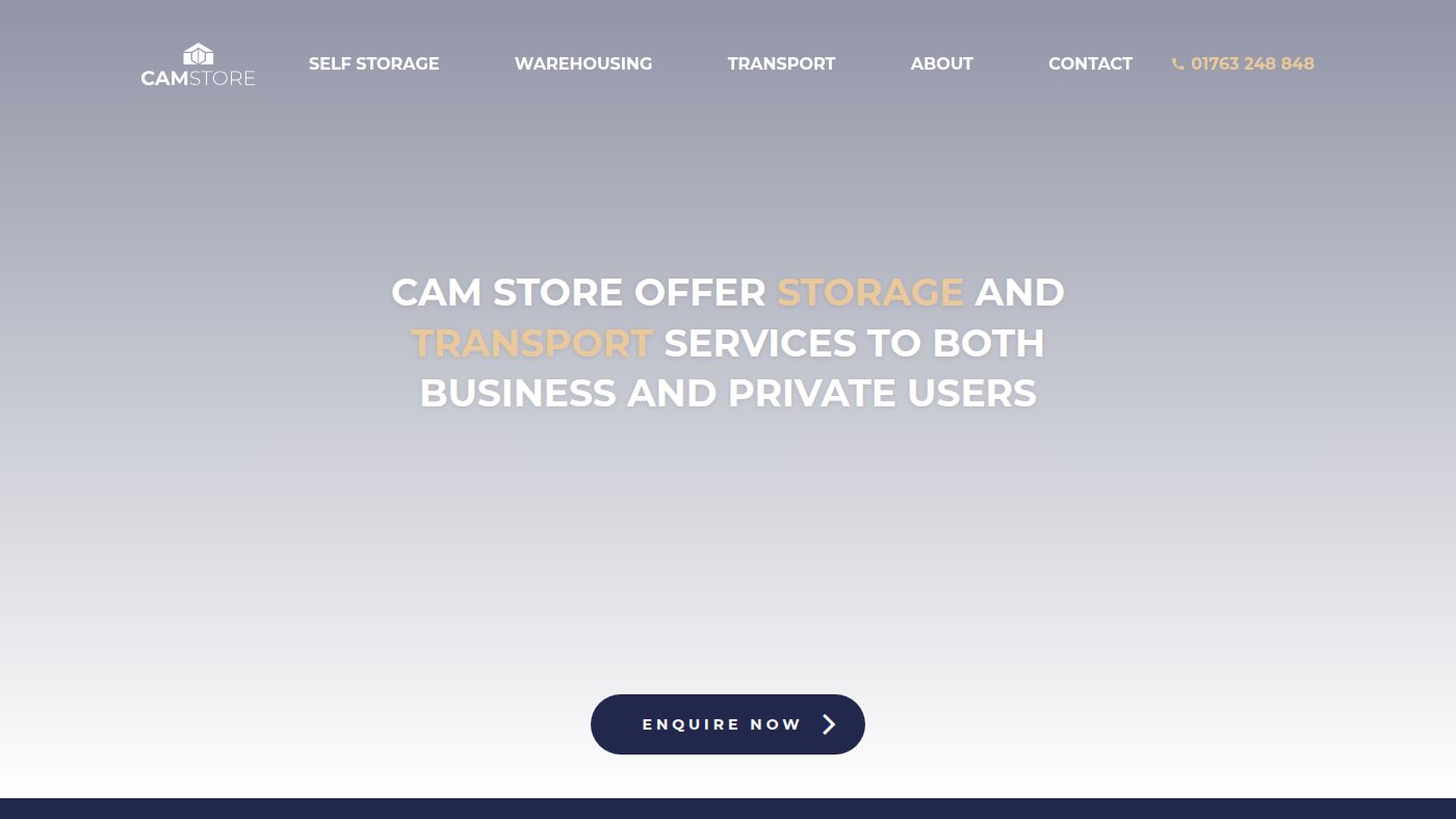 The home page of cam-store.co.uk