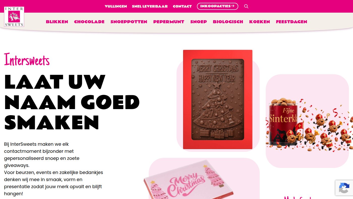 The home page of intersweets.nl