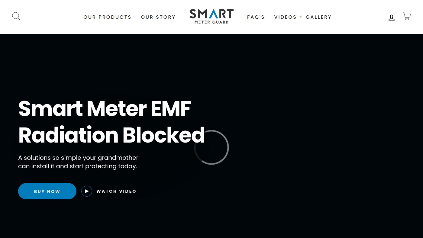 The home page of smartmeterguard.com