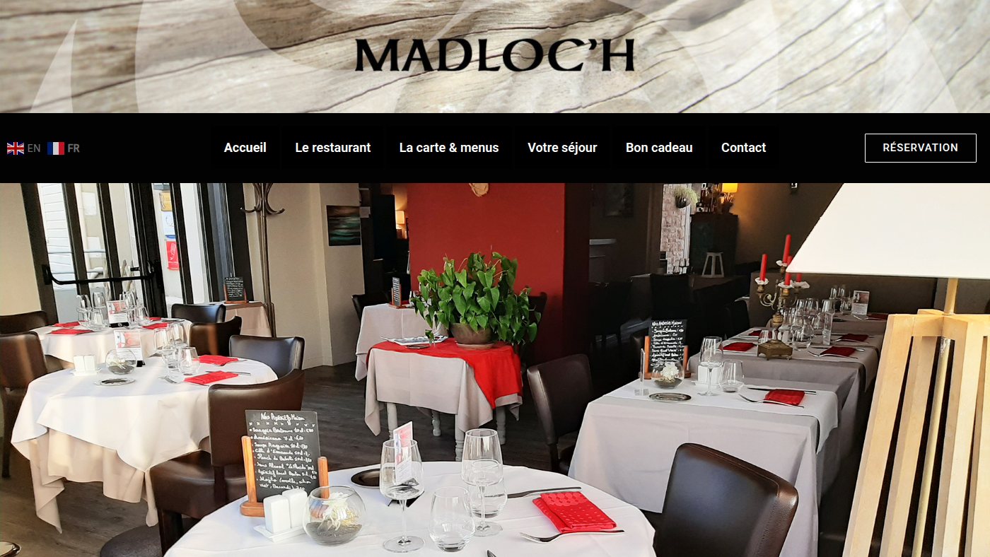 The home page of restaurant-madloch.fr