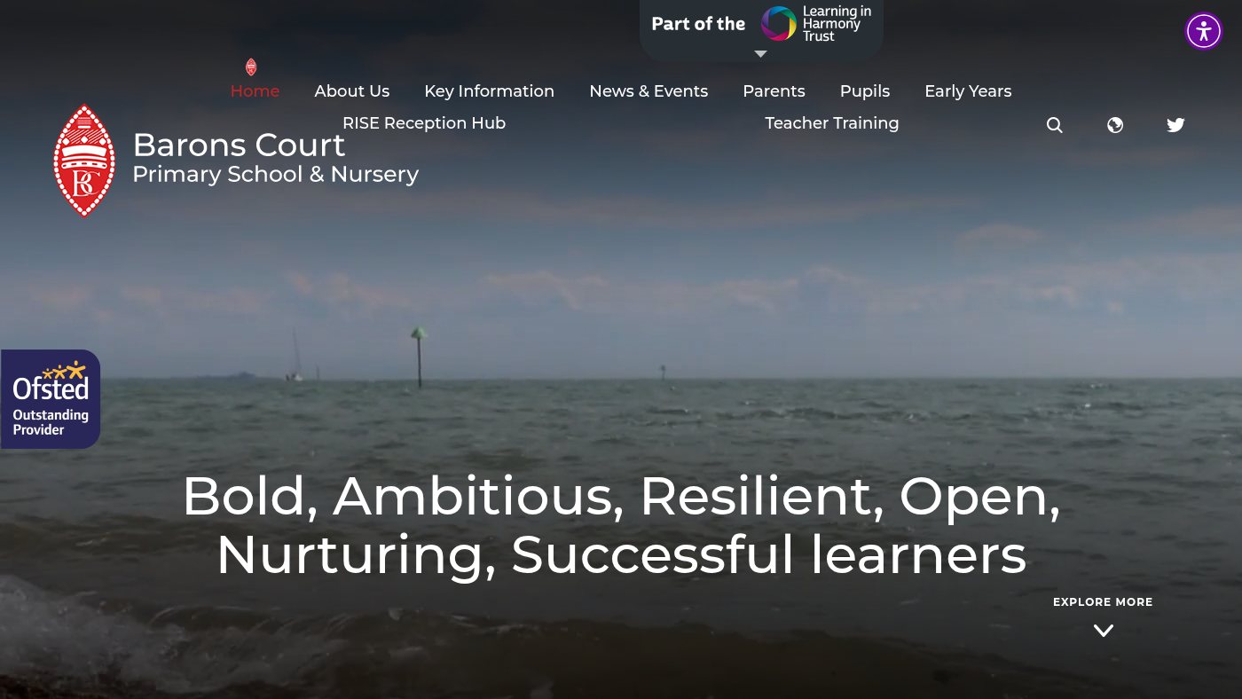 The home page of baronscourt.southend.sch.uk