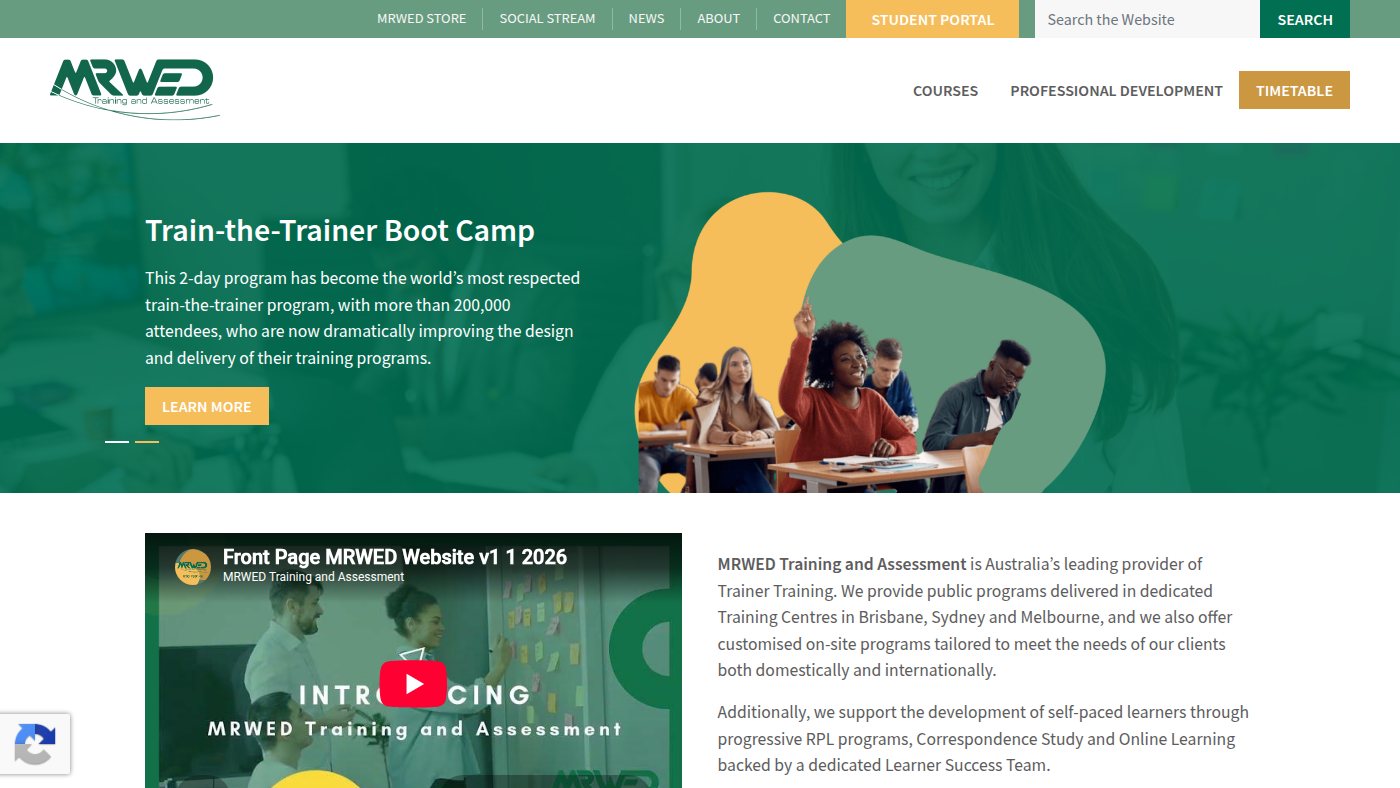 The home page of mrwed.edu.au