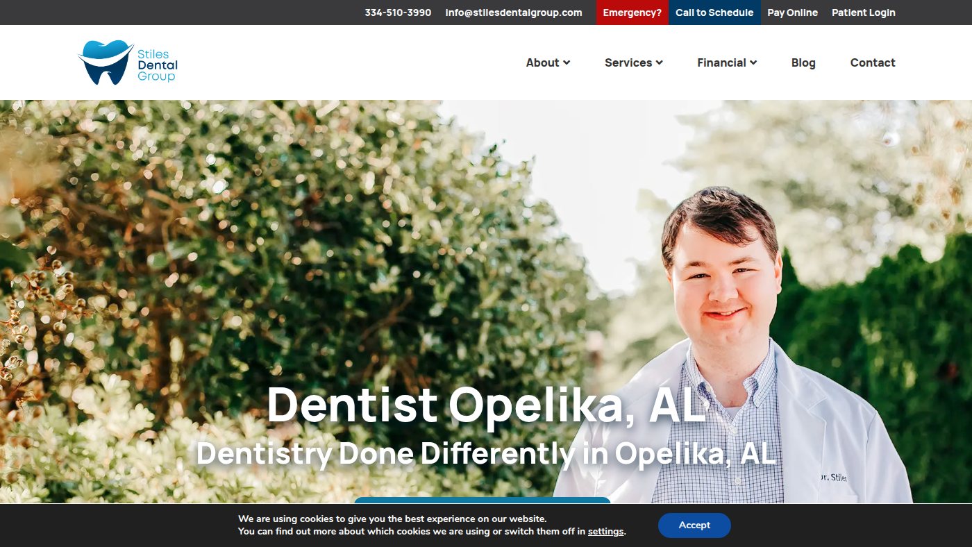 The home page of stilesdentalgroup.com