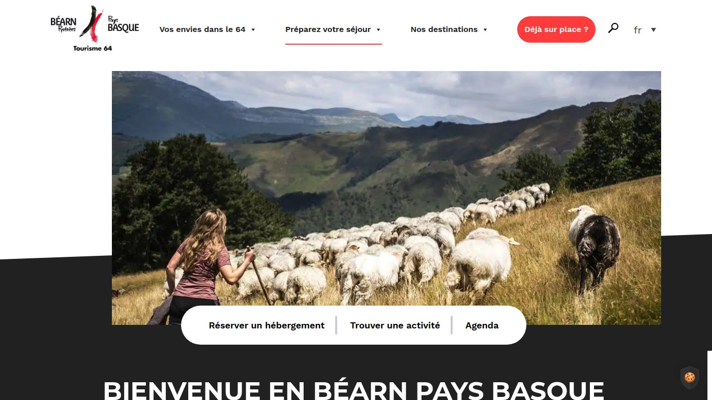 The home page of tourisme64.com