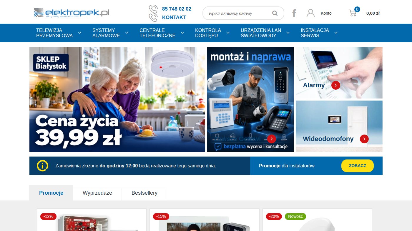 The home page of elektropek.pl