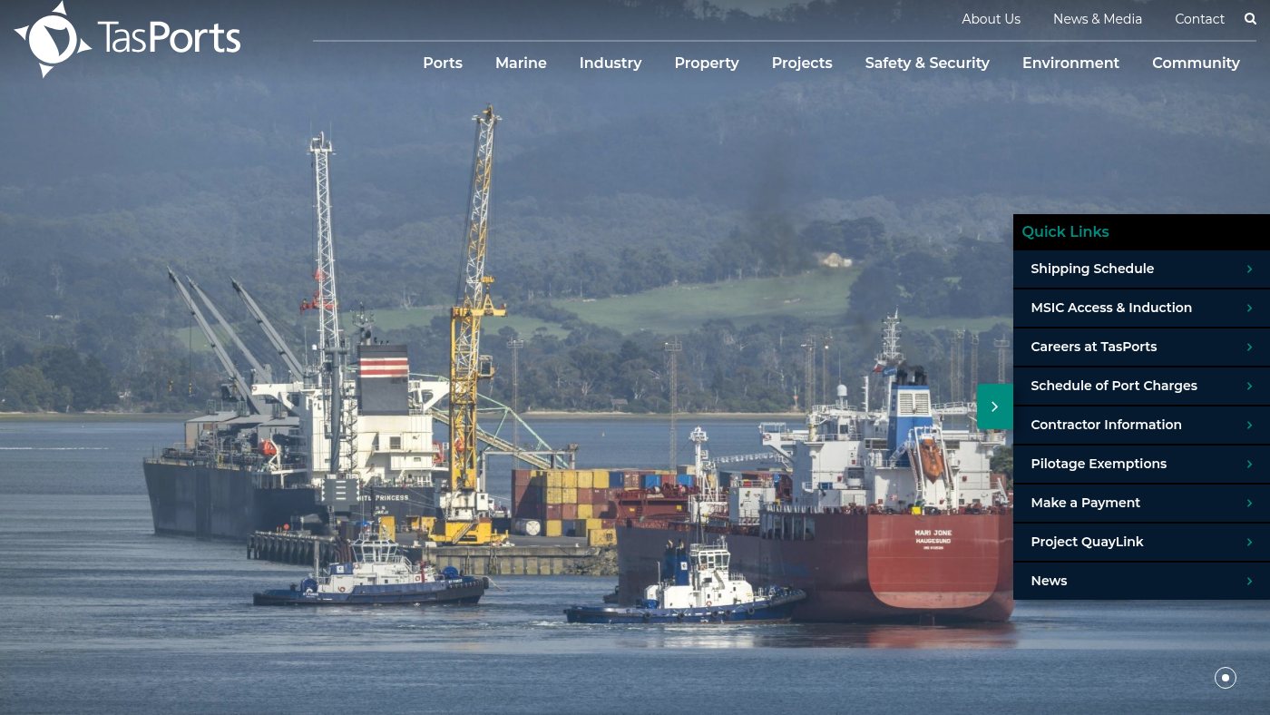The home page of tasports.com.au