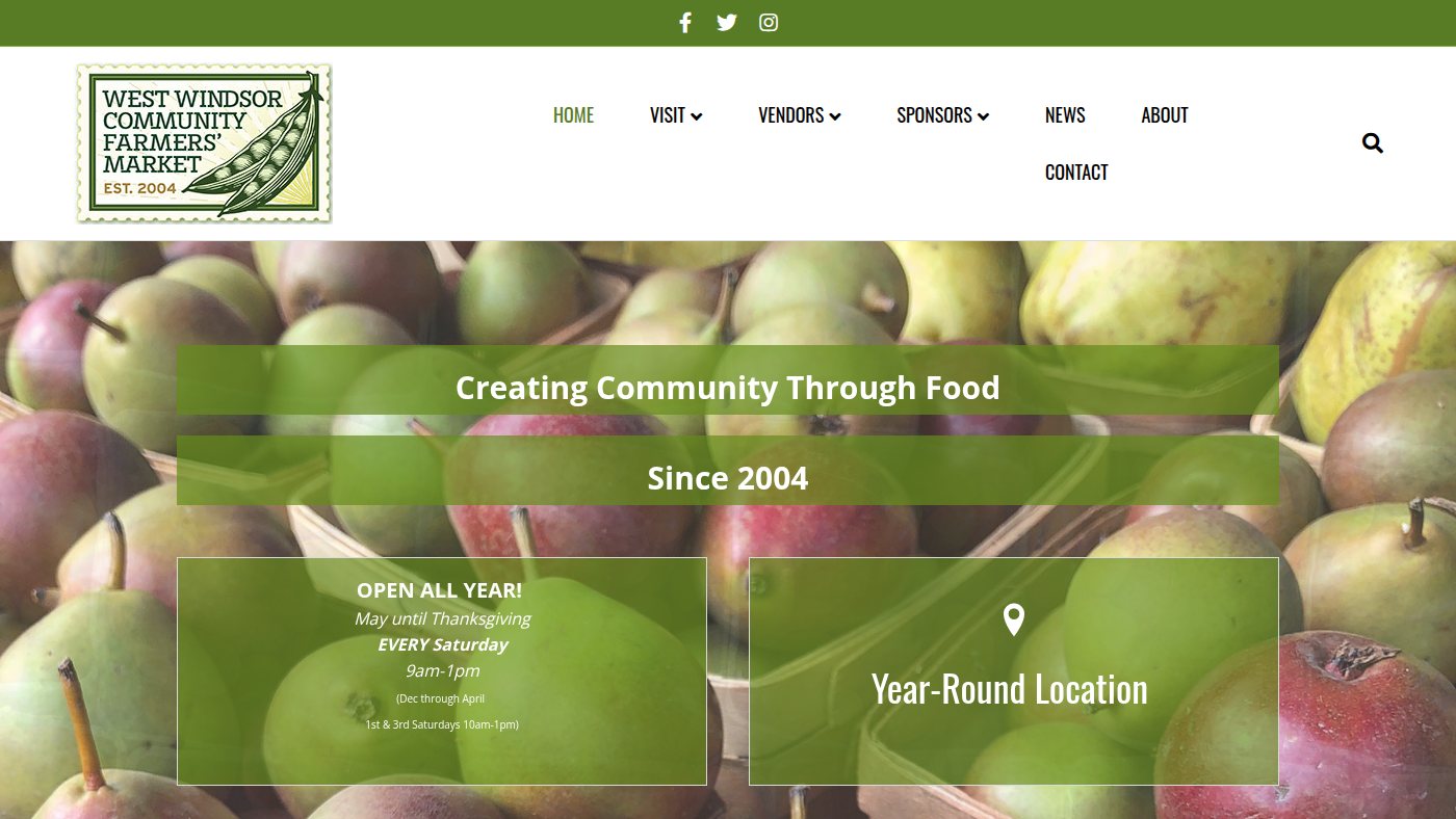 The home page of westwindsorfarmersmarket.org