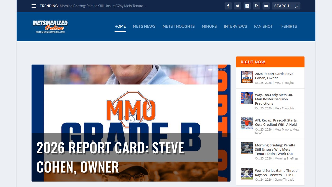 The home page of metsmerizedonline.com