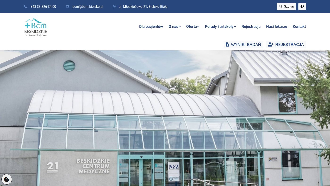 The home page of bcm.bielsko.pl