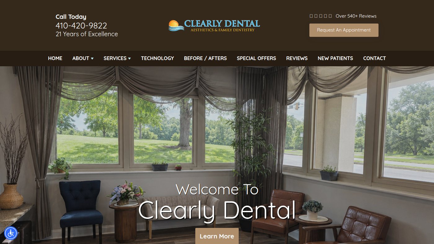 The home page of clearlydental.com