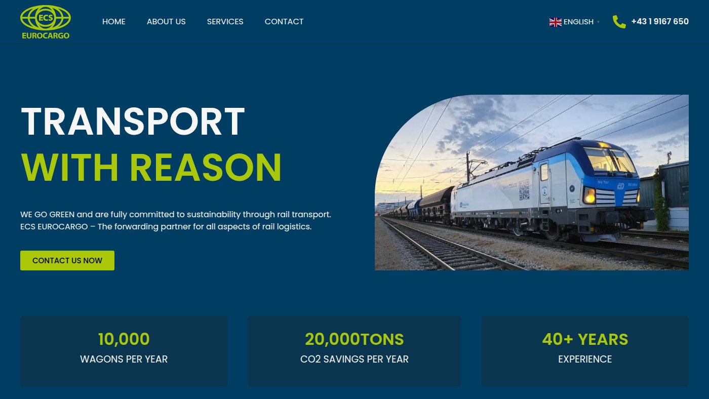 The home page of ecs-eurocargo.at