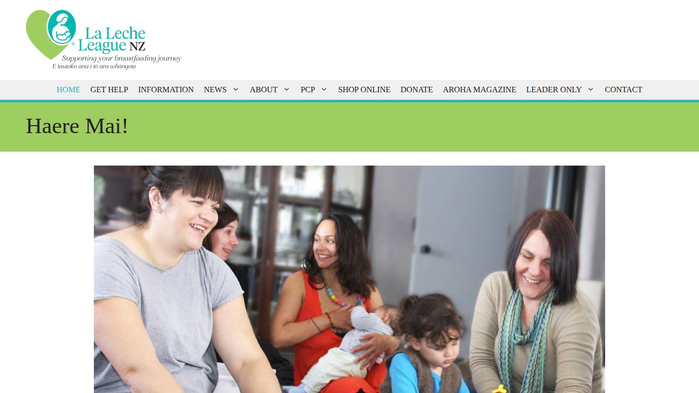 The home page of lalecheleague.org.nz