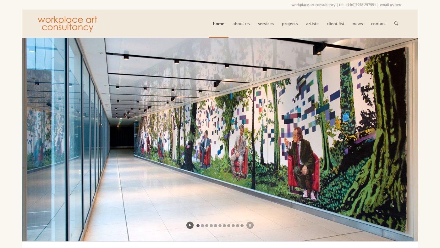 The home page of workplaceart.co.uk