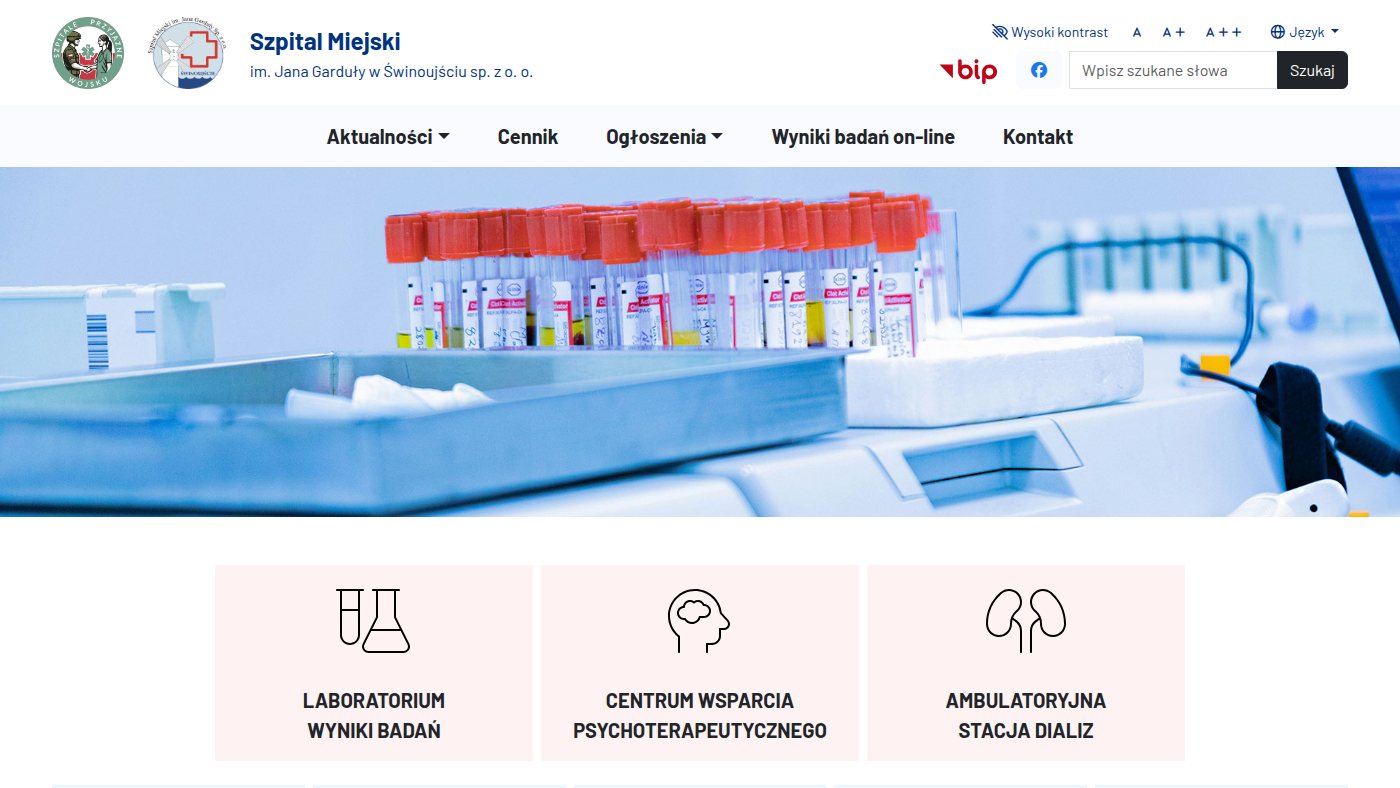 The home page of szpital-swinoujscie.pl