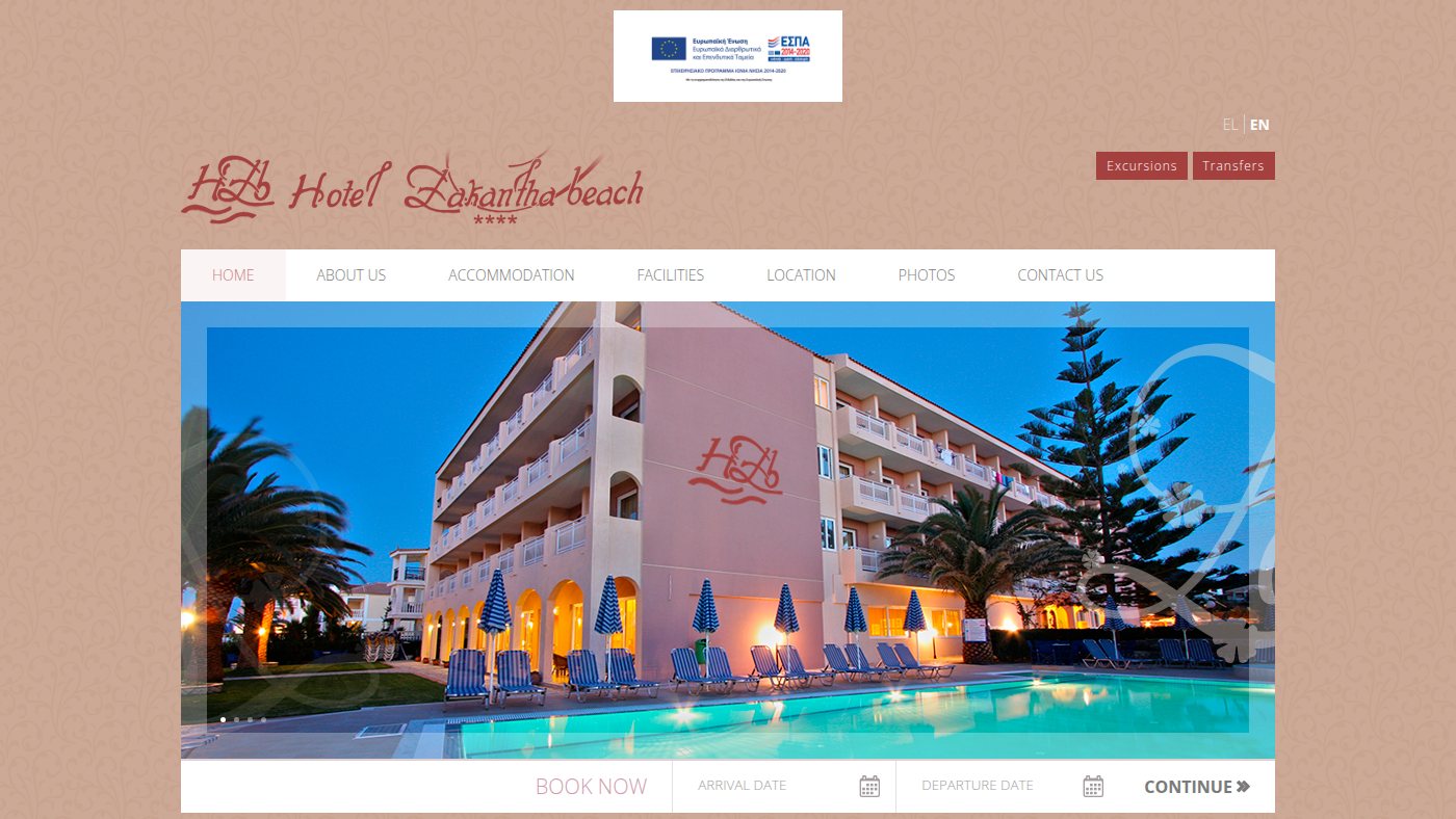 The home page of hotelzakanthabeach.gr