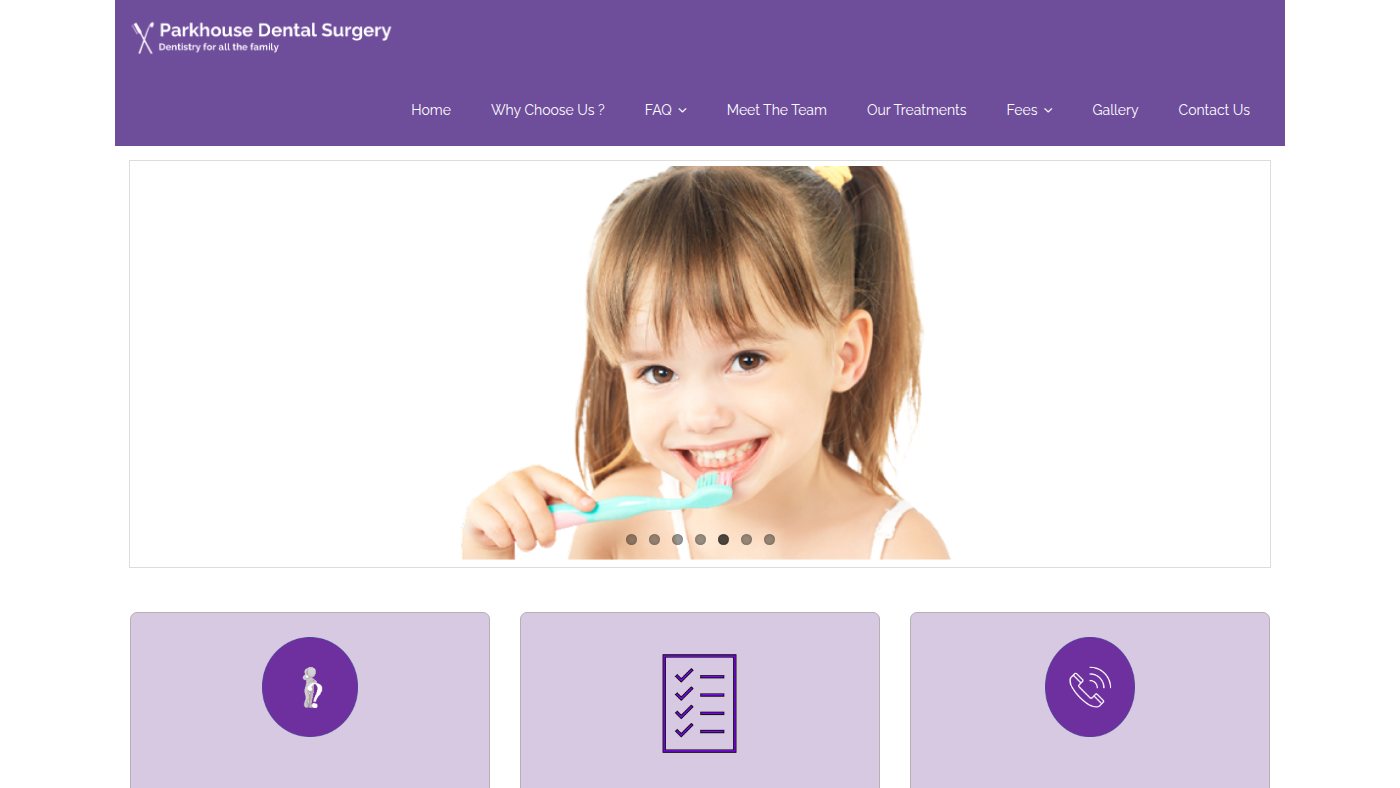 The home page of parkhousedentalsurgery.co.uk
