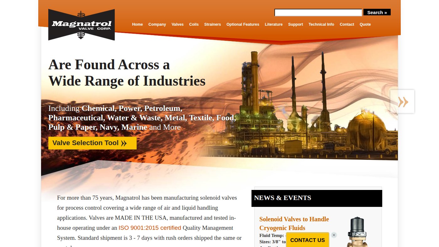 The home page of magnatrol.com