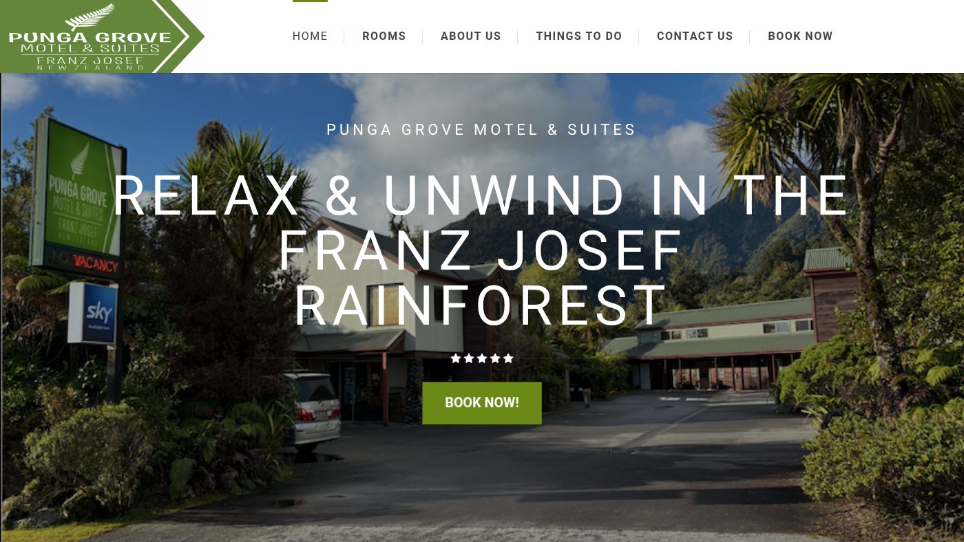 The home page of pungagrove.co.nz