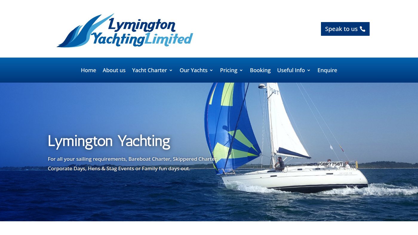 The home page of lymingtonyachting.co.uk