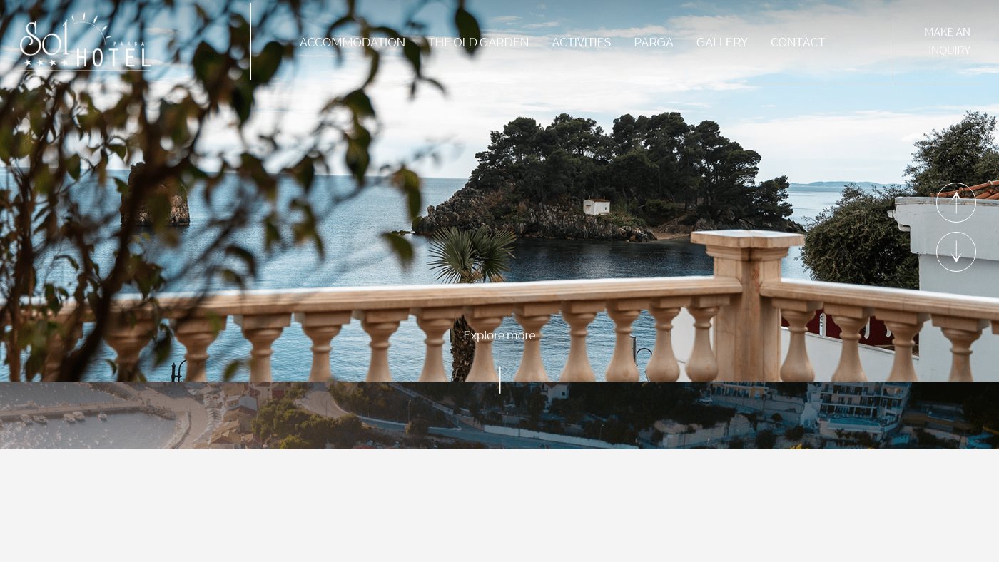 The home page of hotel-sol.eu