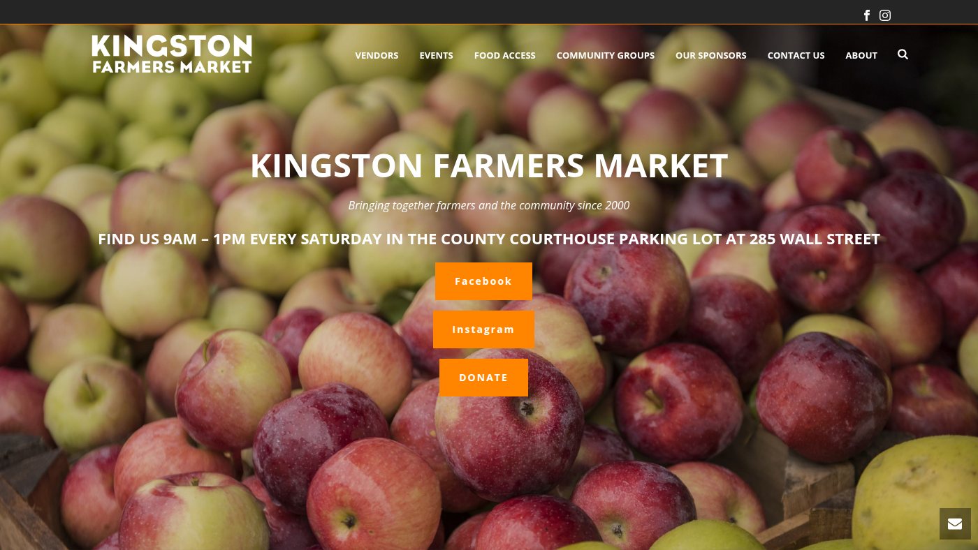 The home page of kingstonfarmersmarket.org