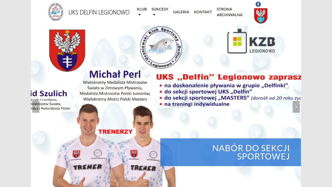 The home page of delfinlegionowo.pl