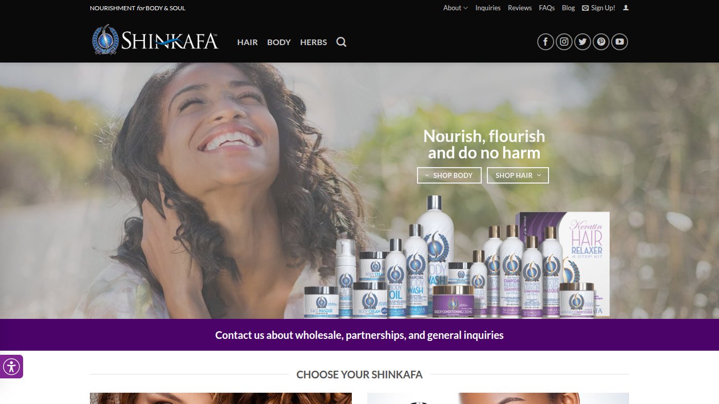 The home page of shinkafa.com