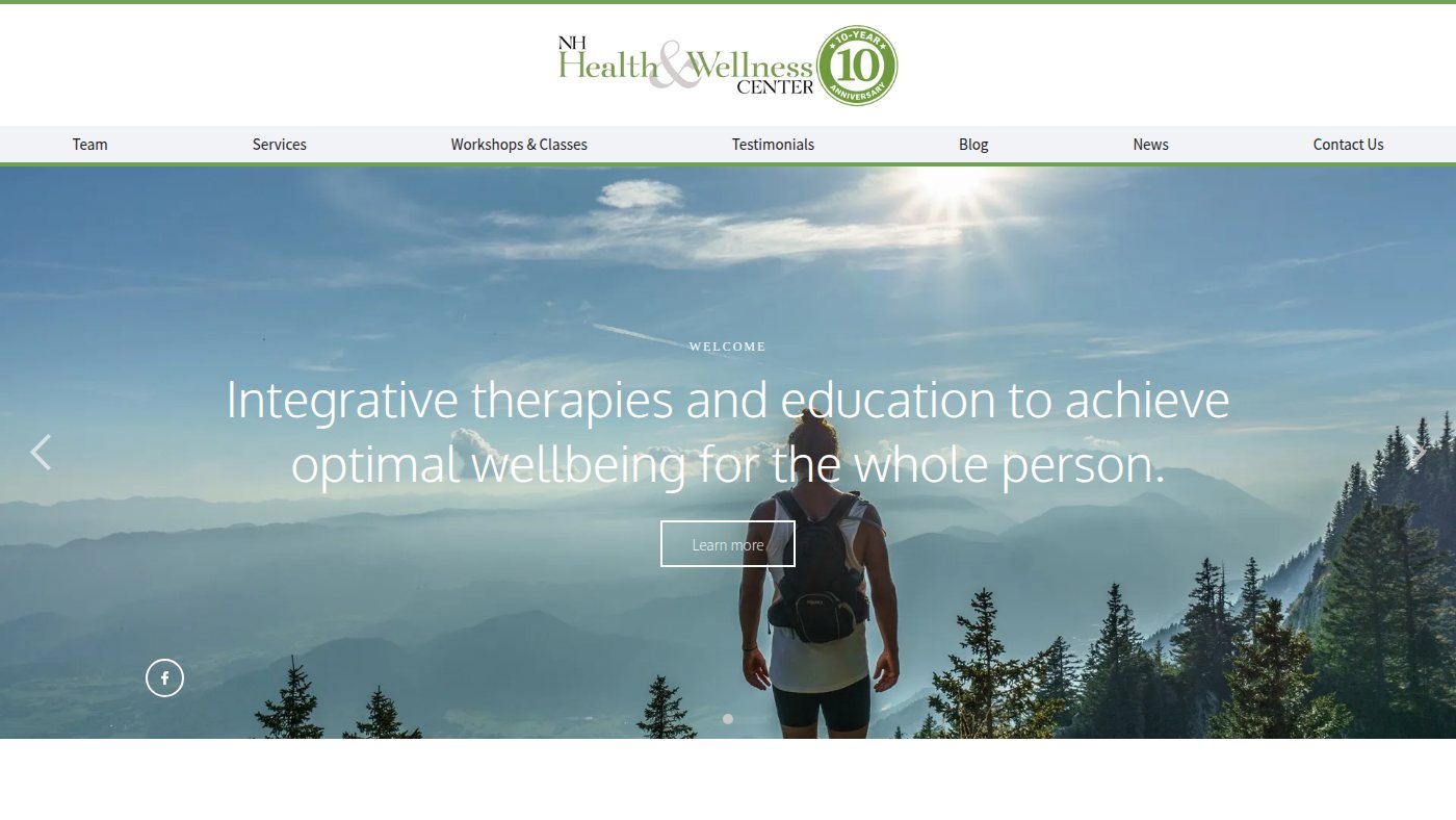 The home page of nhhealthwellness.com