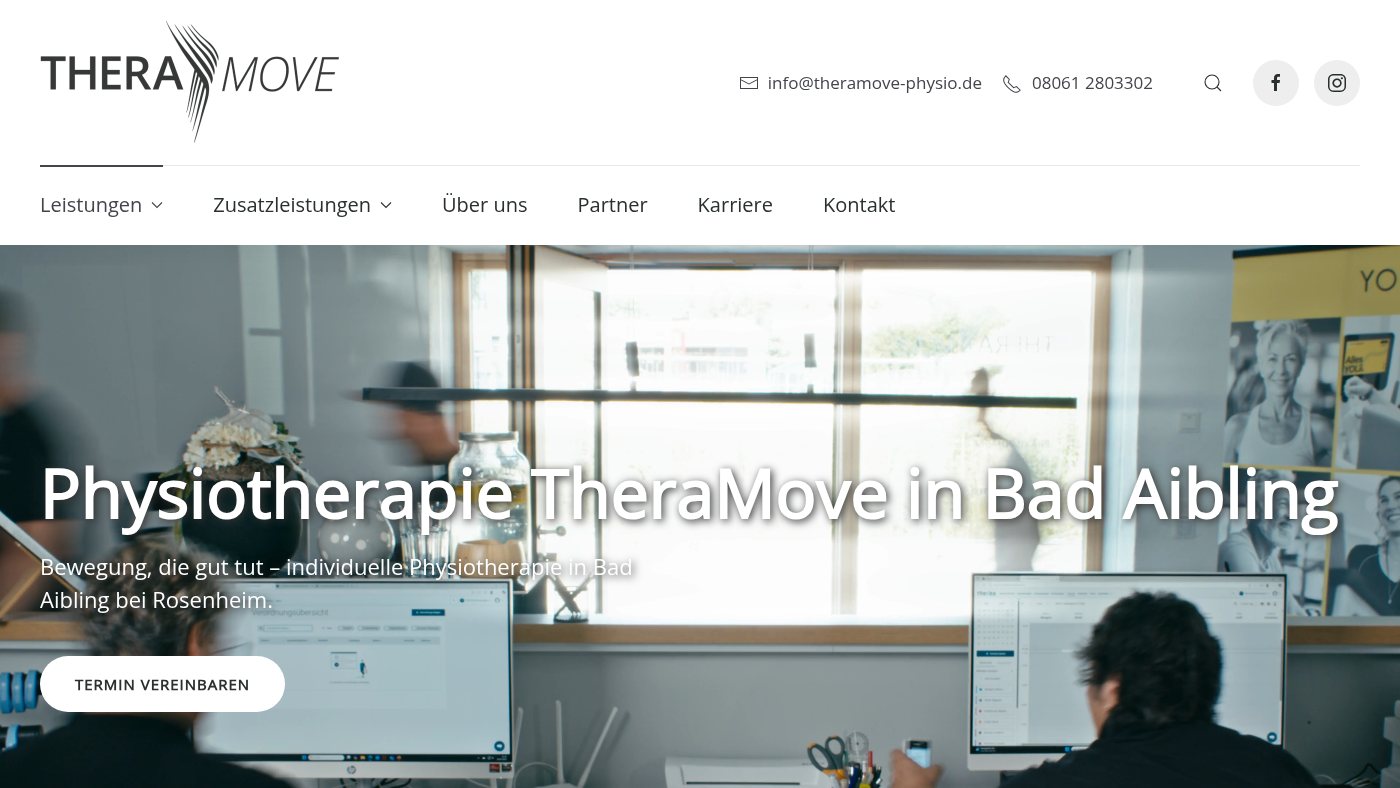 The home page of theramove-physio.de