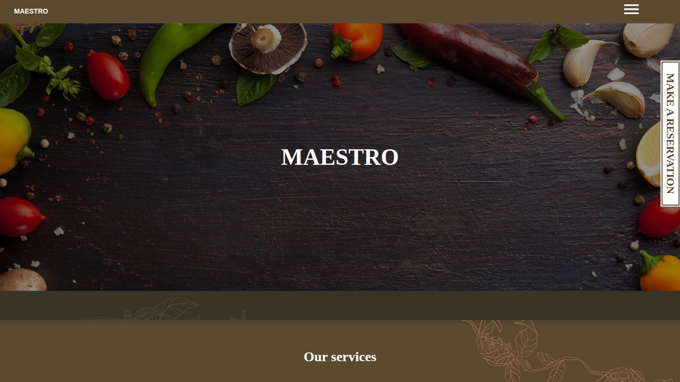 The home page of maestro.metro.bar