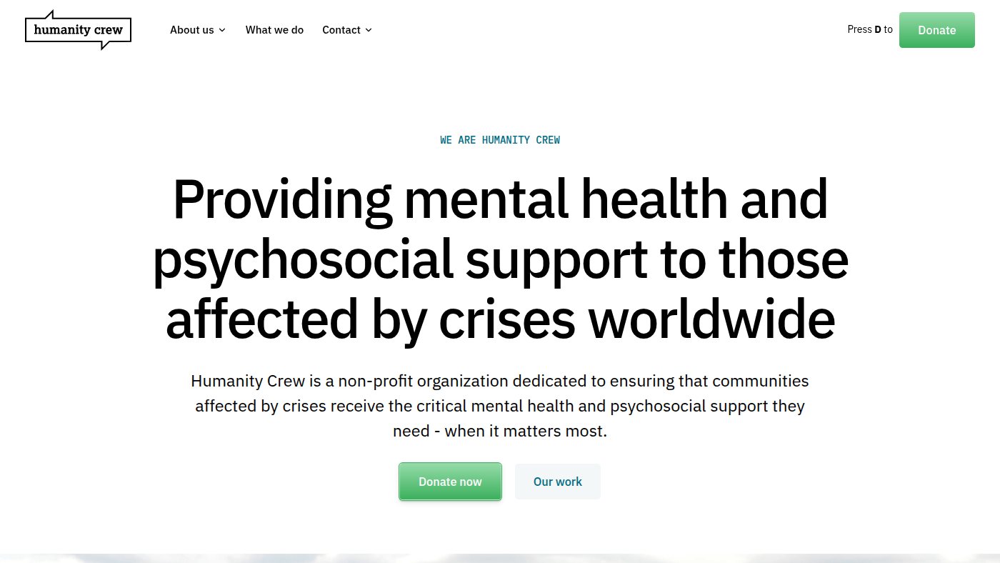 The home page of humanitycrew.org