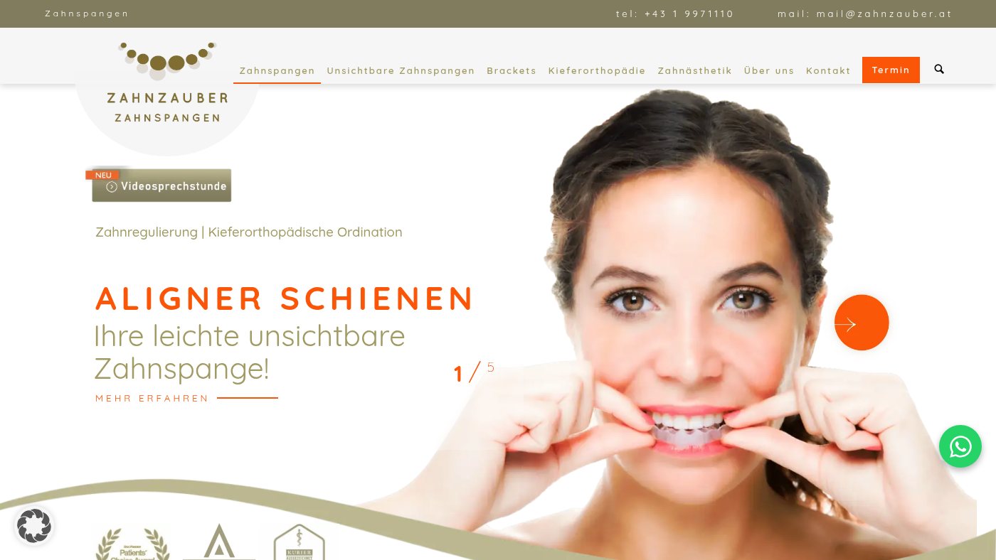 The home page of zahnzauber.at