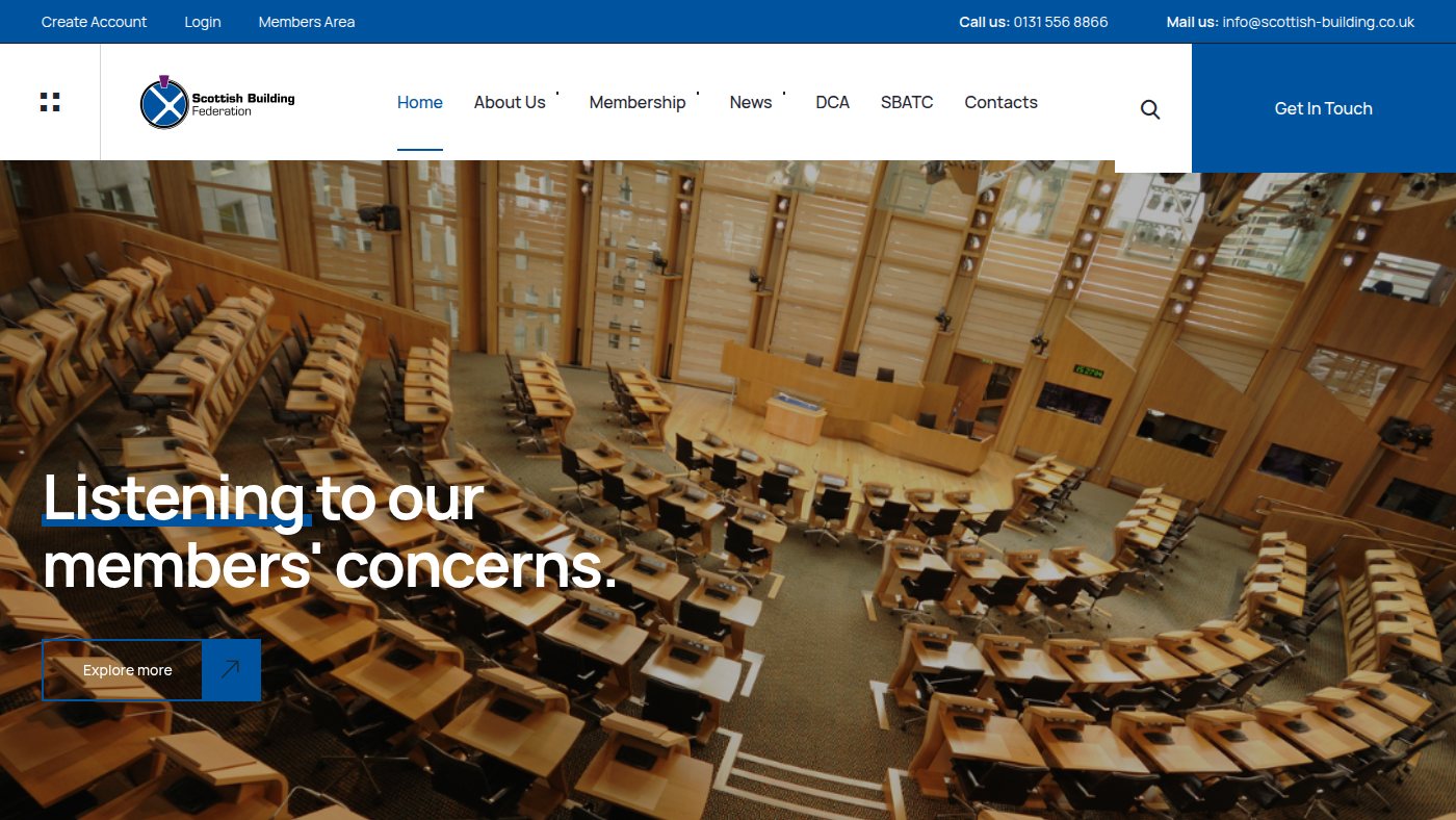 The home page of scottish-building.co.uk