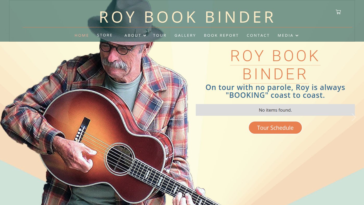 The home page of roybookbinder.com