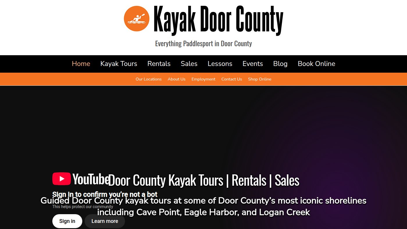 The home page of kayakdoorcounty.com