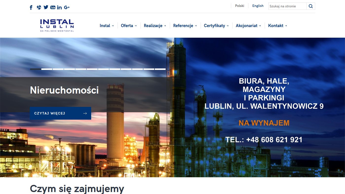 The home page of instal.com.pl