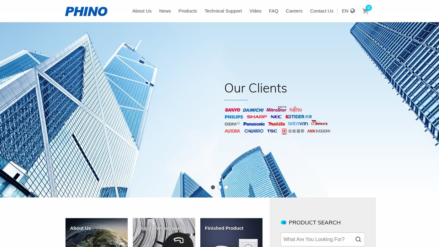 The home page of phino.com